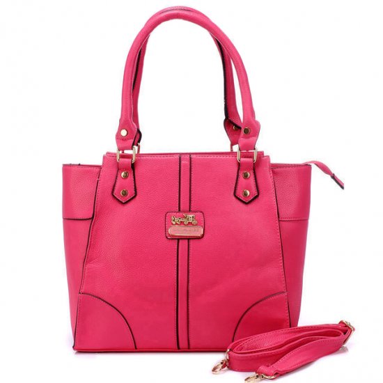 Coach Logo Medium Fuchsia Satchels BJF